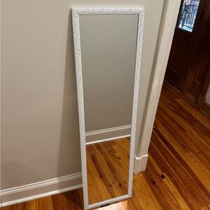 White Ornate Full-Length Wall Mirror - Classic Home Wall Decor